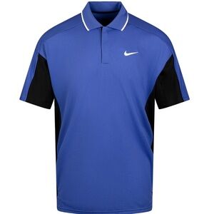 Nike Men's Royal Blue and Black Polo Shirt